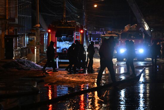 Russia Crimea Market Fire
