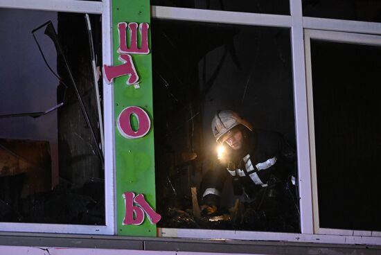 Russia Crimea Market Fire