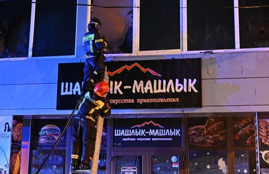 Russia Crimea Market Fire