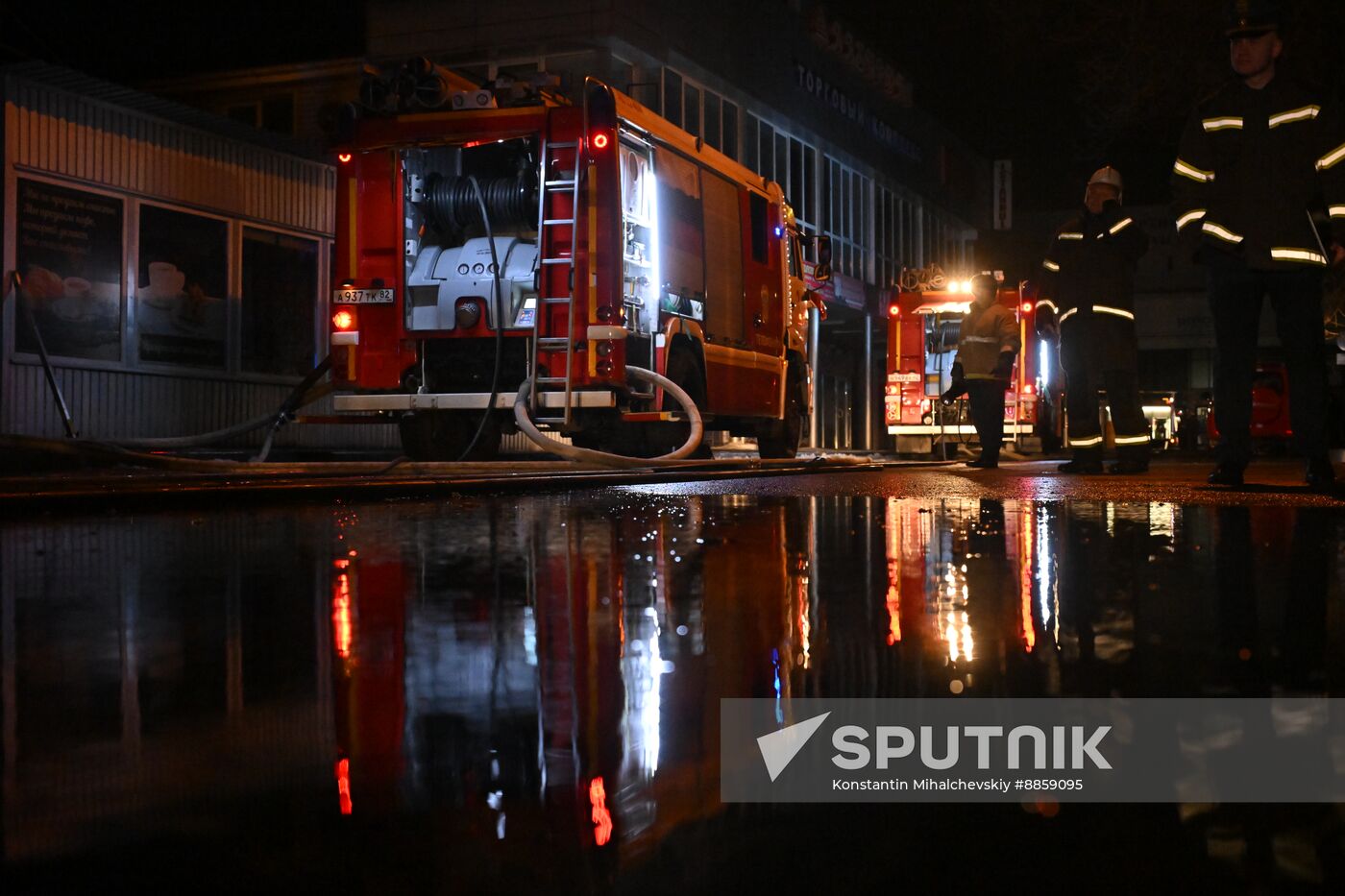 Russia Crimea Market Fire
