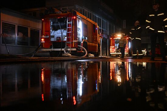 Russia Crimea Market Fire