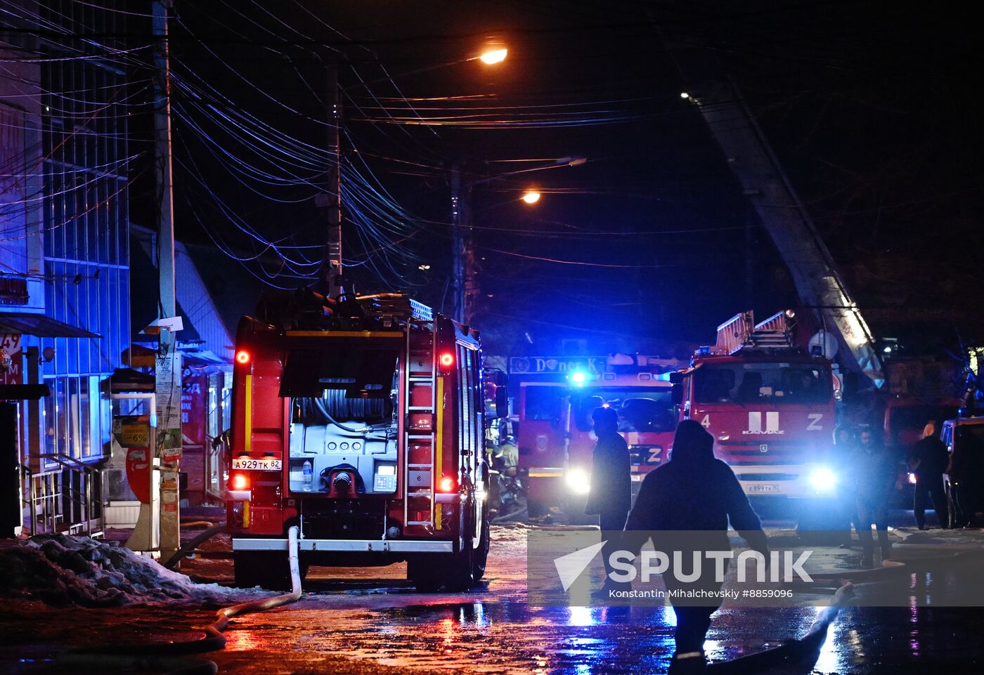 Russia Crimea Market Fire