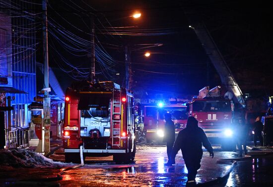 Russia Crimea Market Fire