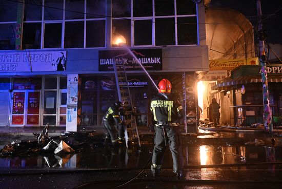 Russia Crimea Market Fire
