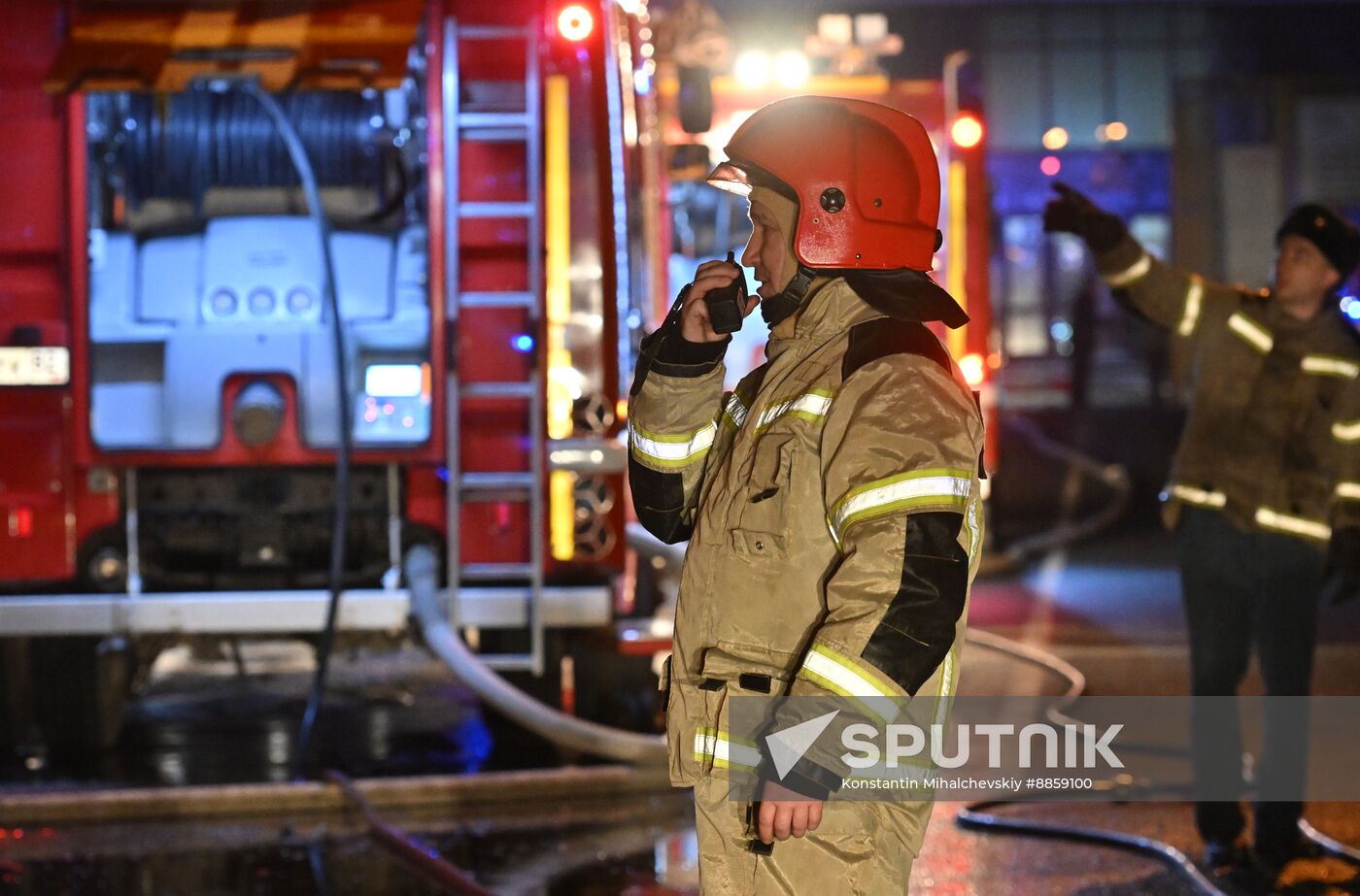 Russia Crimea Market Fire
