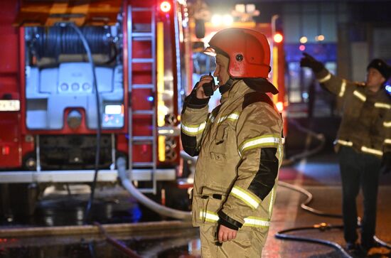 Russia Crimea Market Fire