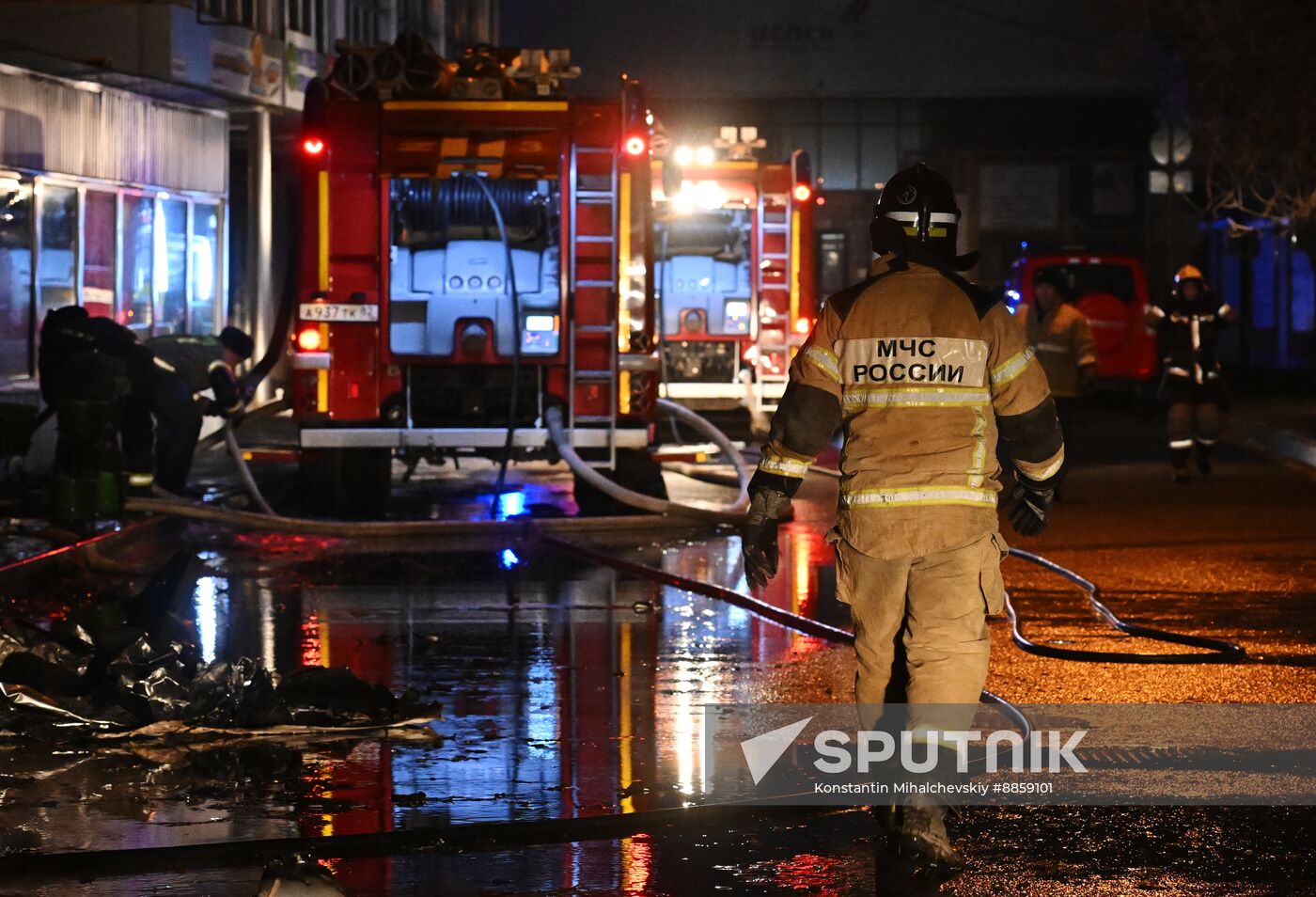 Russia Crimea Market Fire