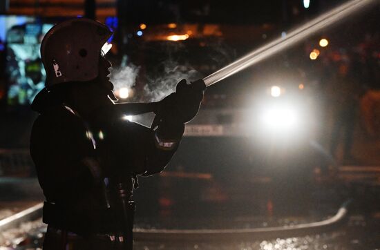 Russia Crimea Market Fire