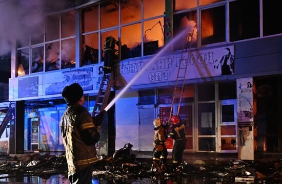 Russia Crimea Market Fire