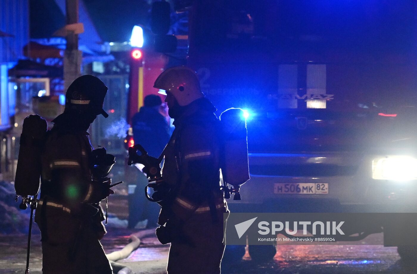 Russia Crimea Market Fire