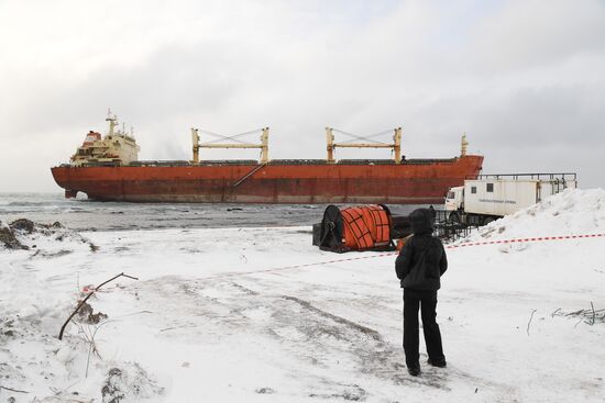 Russia Chinese Cargo Ship Running Aground