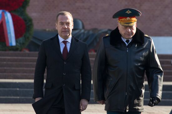 Russia Medvedev Fatherland Defender Day