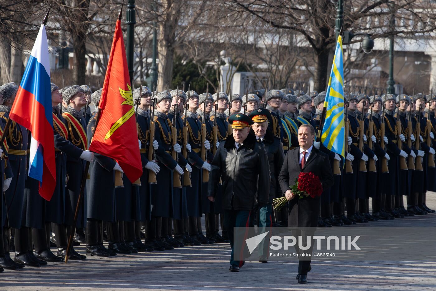 Russia Medvedev Fatherland Defender Day