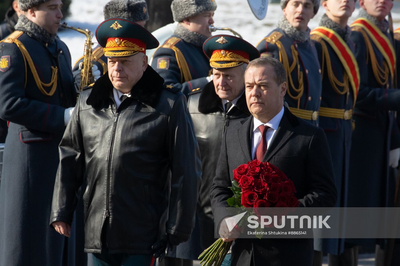 Russia Medvedev Fatherland Defender Day