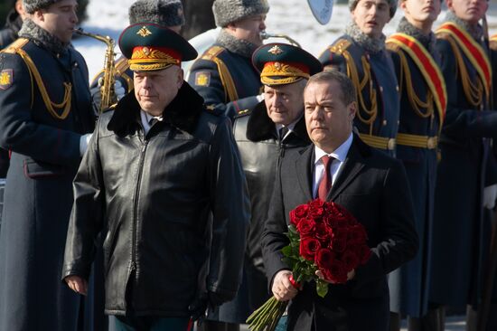 Russia Medvedev Fatherland Defender Day