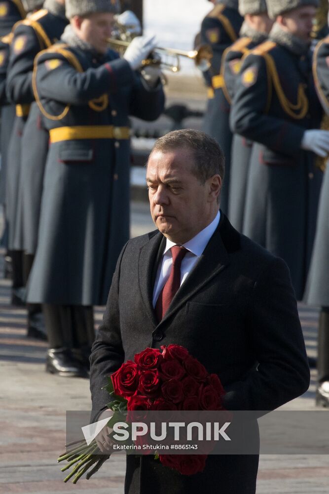 Russia Medvedev Fatherland Defender Day