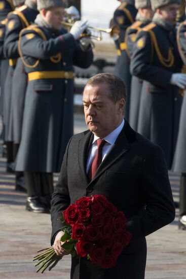 Russia Medvedev Fatherland Defender Day