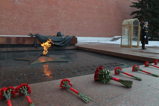 Russia Medvedev Fatherland Defender Day