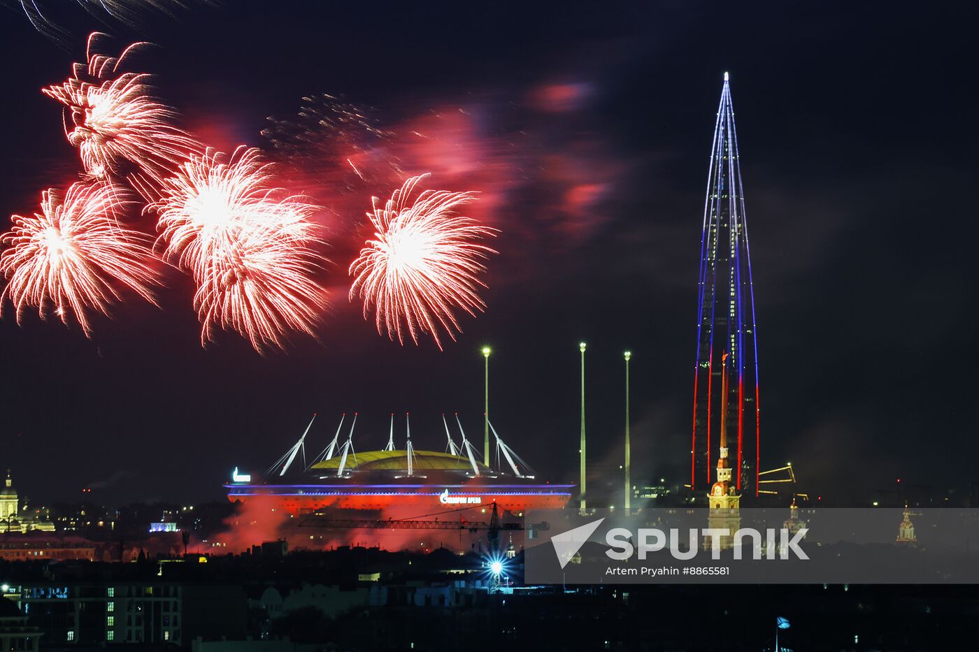 Russia Fatherland Defender Day Fireworks