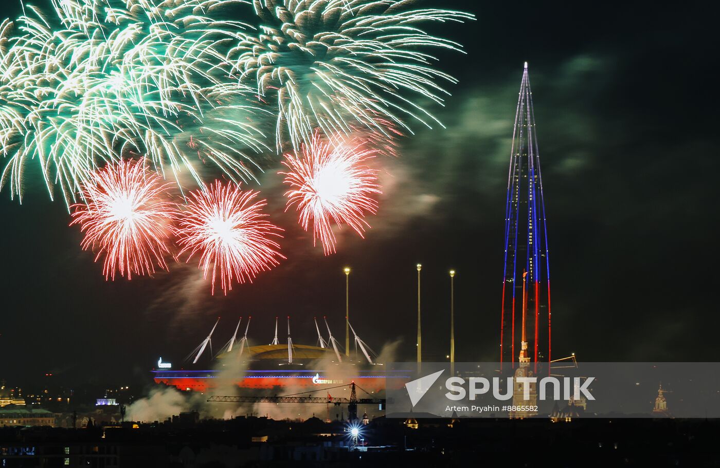 Russia Fatherland Defender Day Fireworks