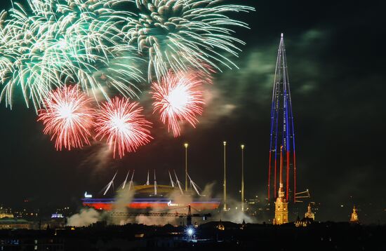 Russia Fatherland Defender Day Fireworks