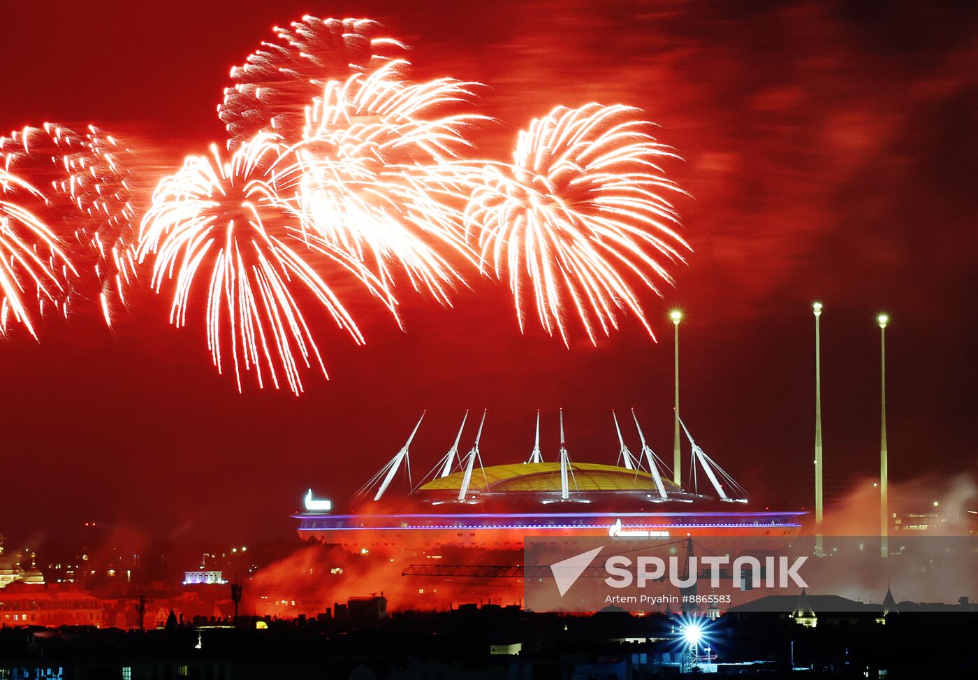 Russia Fatherland Defender Day Fireworks