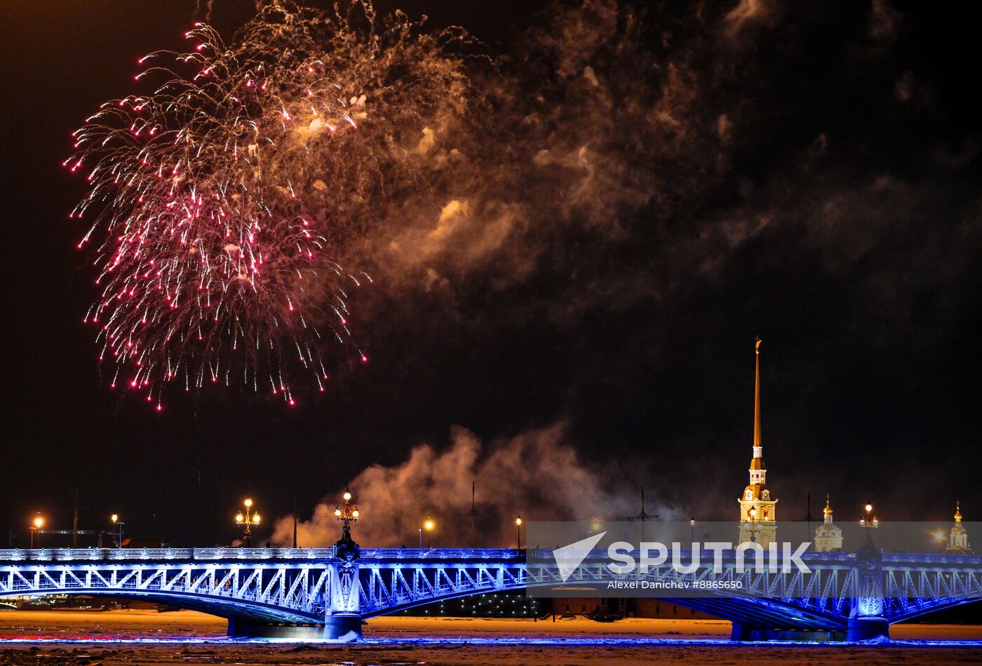 Russia Fatherland Defender Day Fireworks