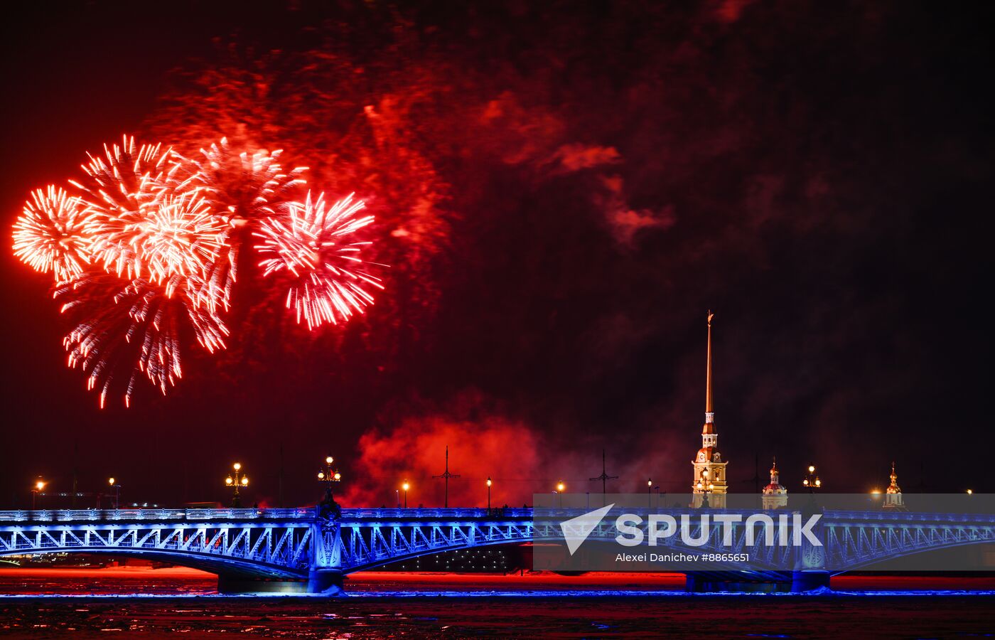 Russia Fatherland Defender Day Fireworks