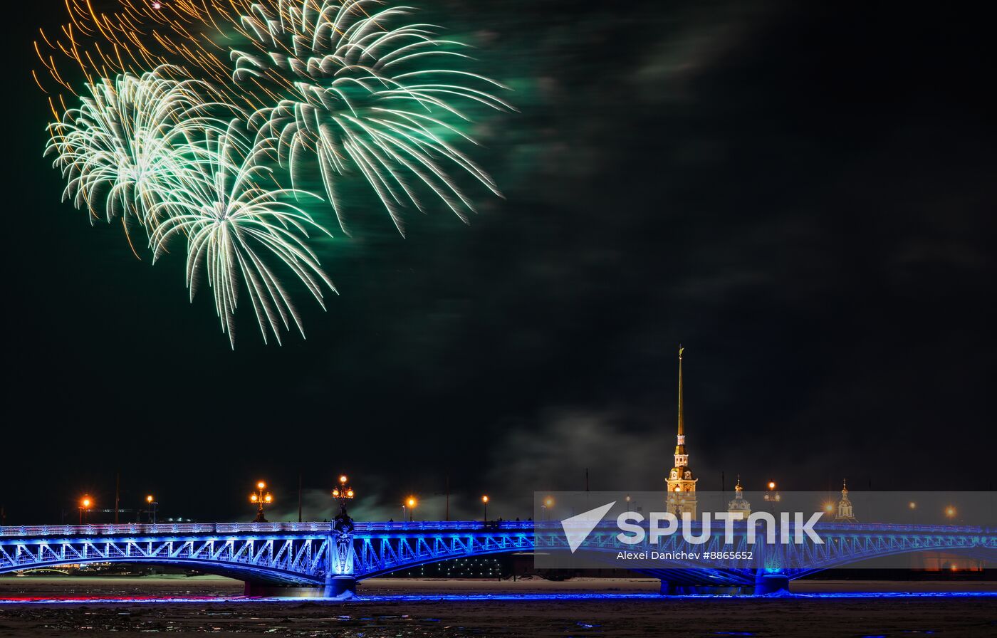 Russia Fatherland Defender Day Fireworks