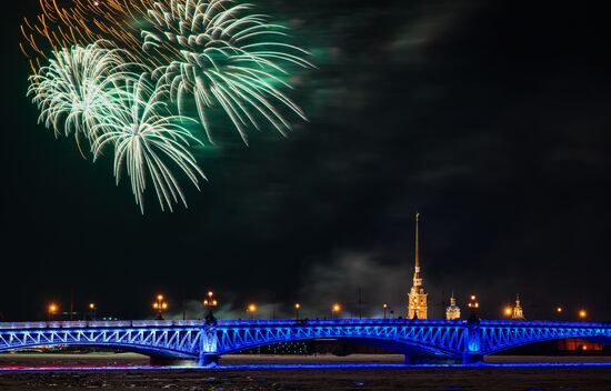 Russia Fatherland Defender Day Fireworks