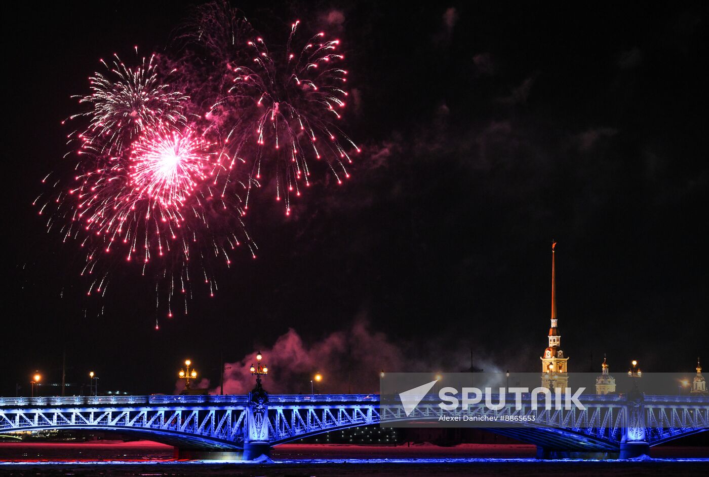 Russia Fatherland Defender Day Fireworks
