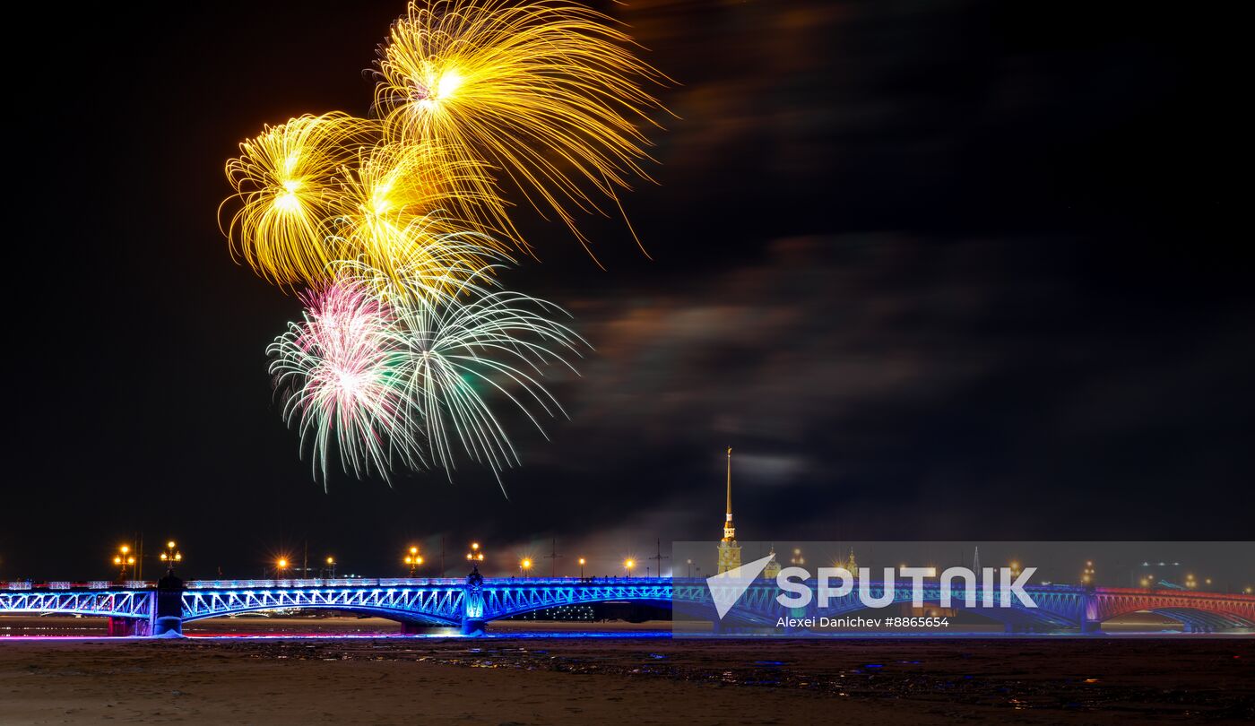 Russia Fatherland Defender Day Fireworks