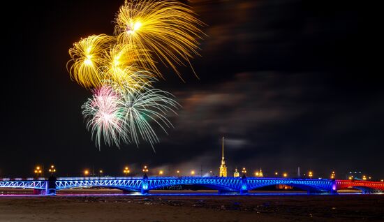 Russia Fatherland Defender Day Fireworks