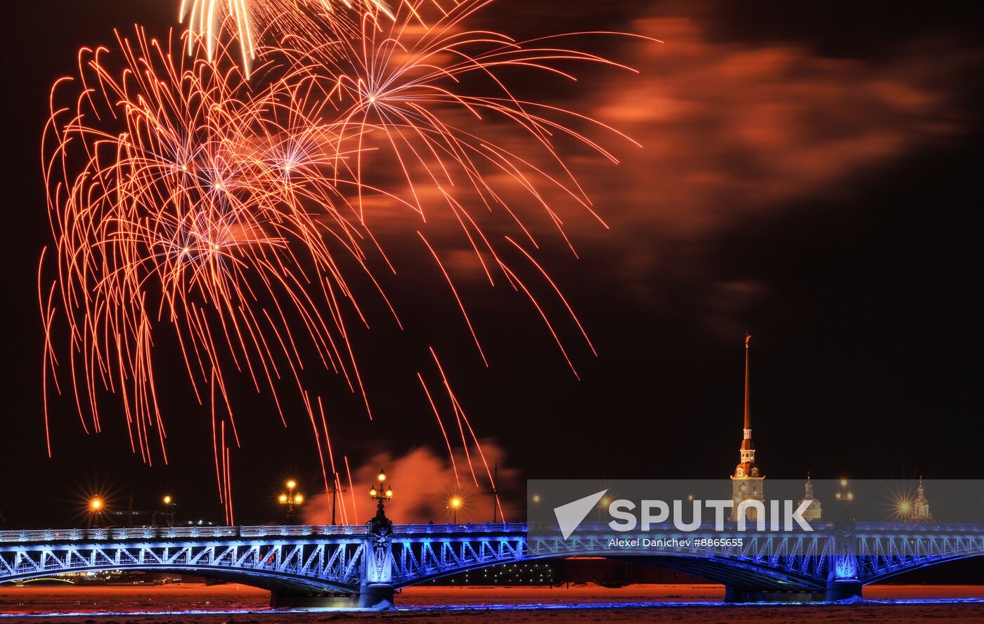 Russia Fatherland Defender Day Fireworks