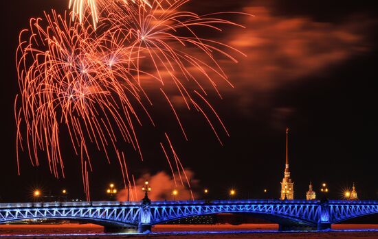 Russia Fatherland Defender Day Fireworks