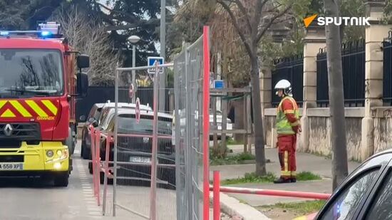 Law enforcement officials are conducting an operation to investigate an explosion in the Russian Consulate in Marseille
