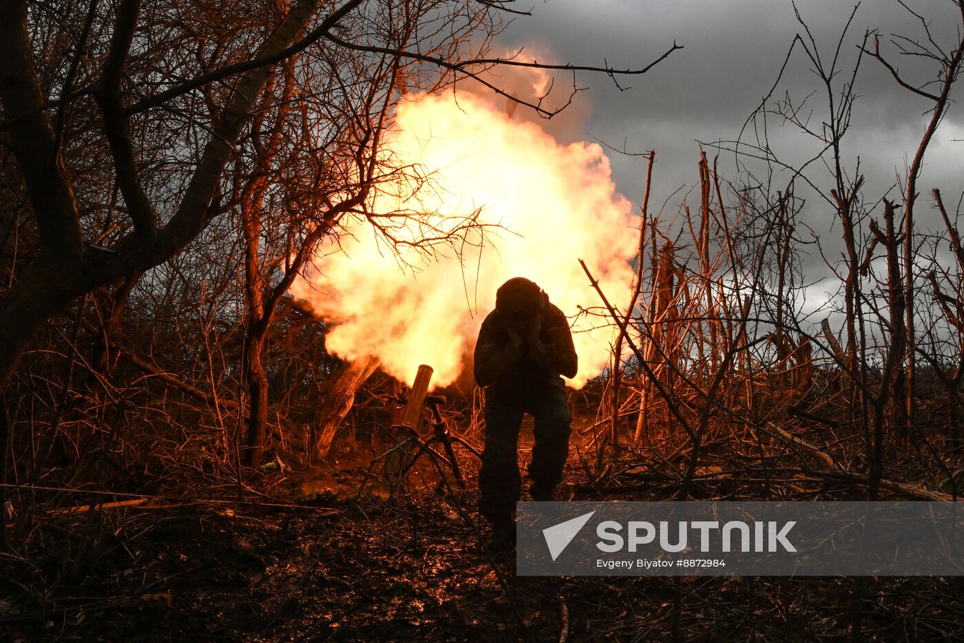 Russia Ukraine Kursk Attack Mortar Crew