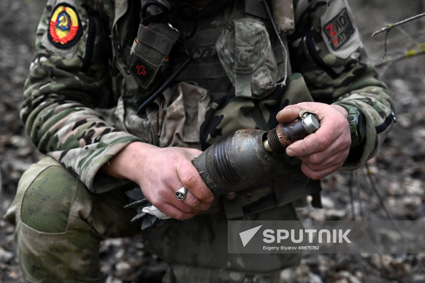 Russia Ukraine Kursk Attack Mortar Crew