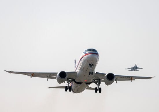 Russia New SSJ Passenger Jet Tests