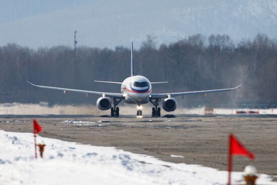 Russia New SSJ Passenger Jet Tests