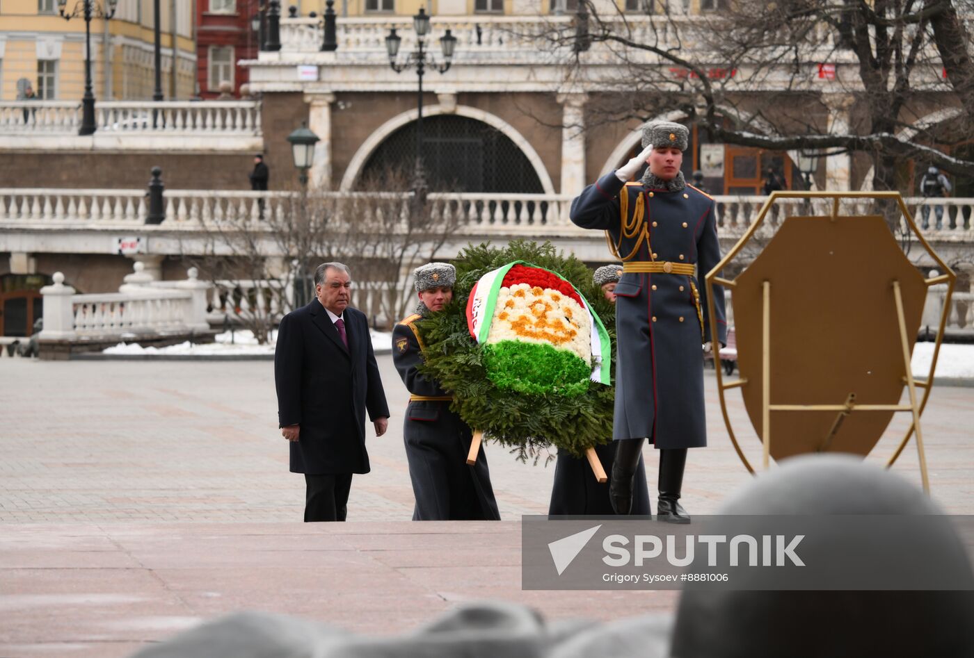 Russia Tajikistan Wreath Laying