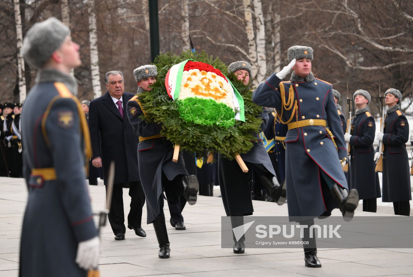 Russia Tajikistan Wreath Laying