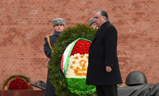 Russia Tajikistan Wreath Laying