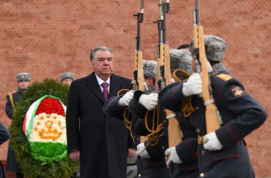 Russia Tajikistan Wreath Laying