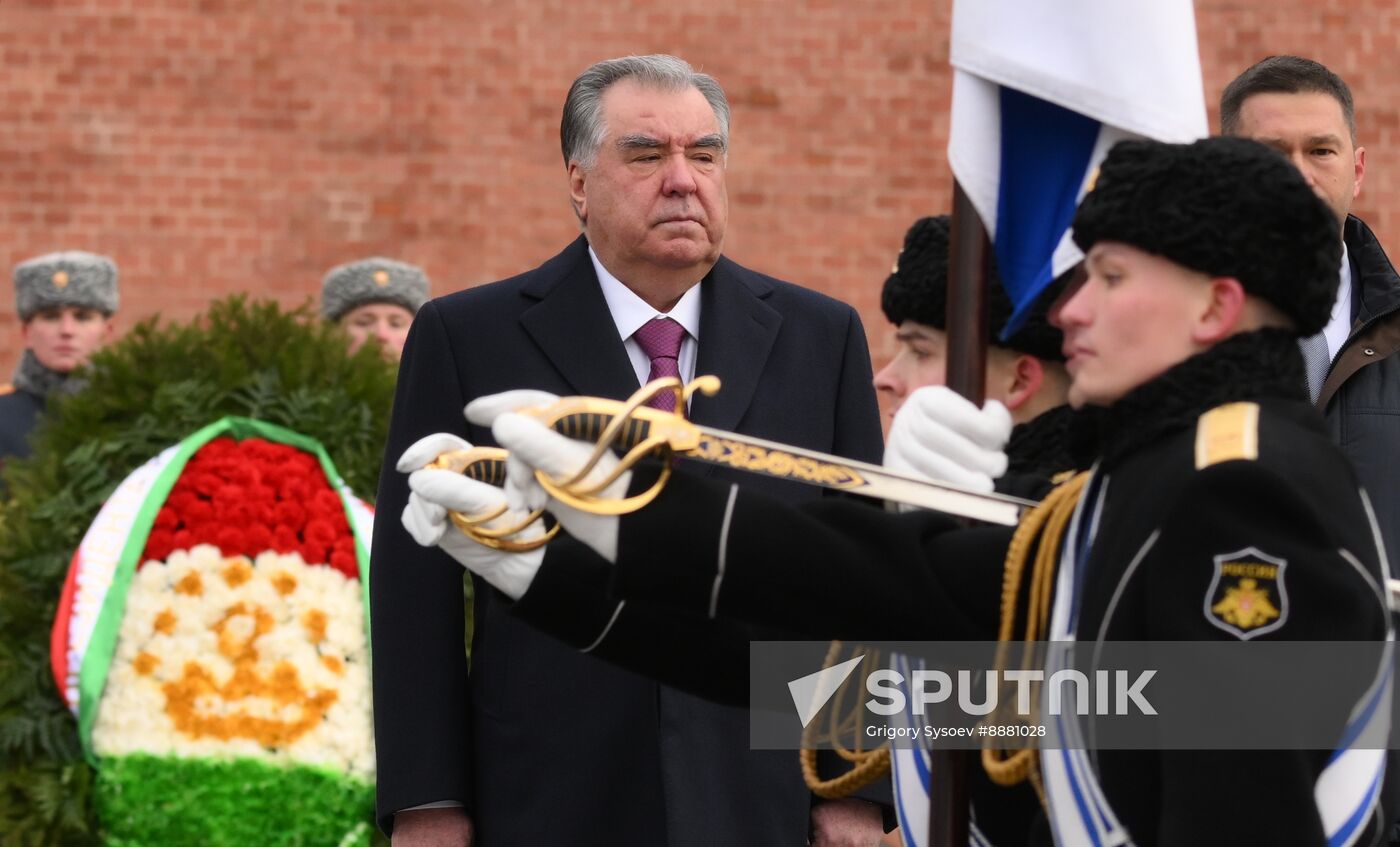 Russia Tajikistan Wreath Laying