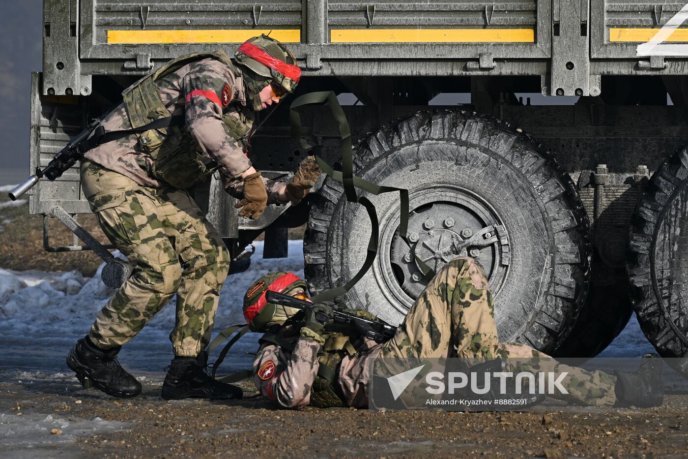 Russia National Guard Cadets Training