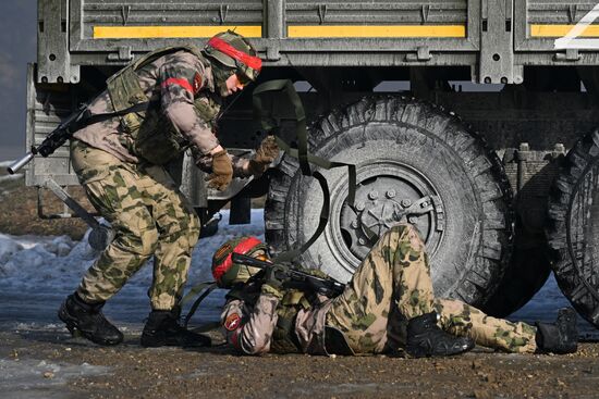 Russia National Guard Cadets Training