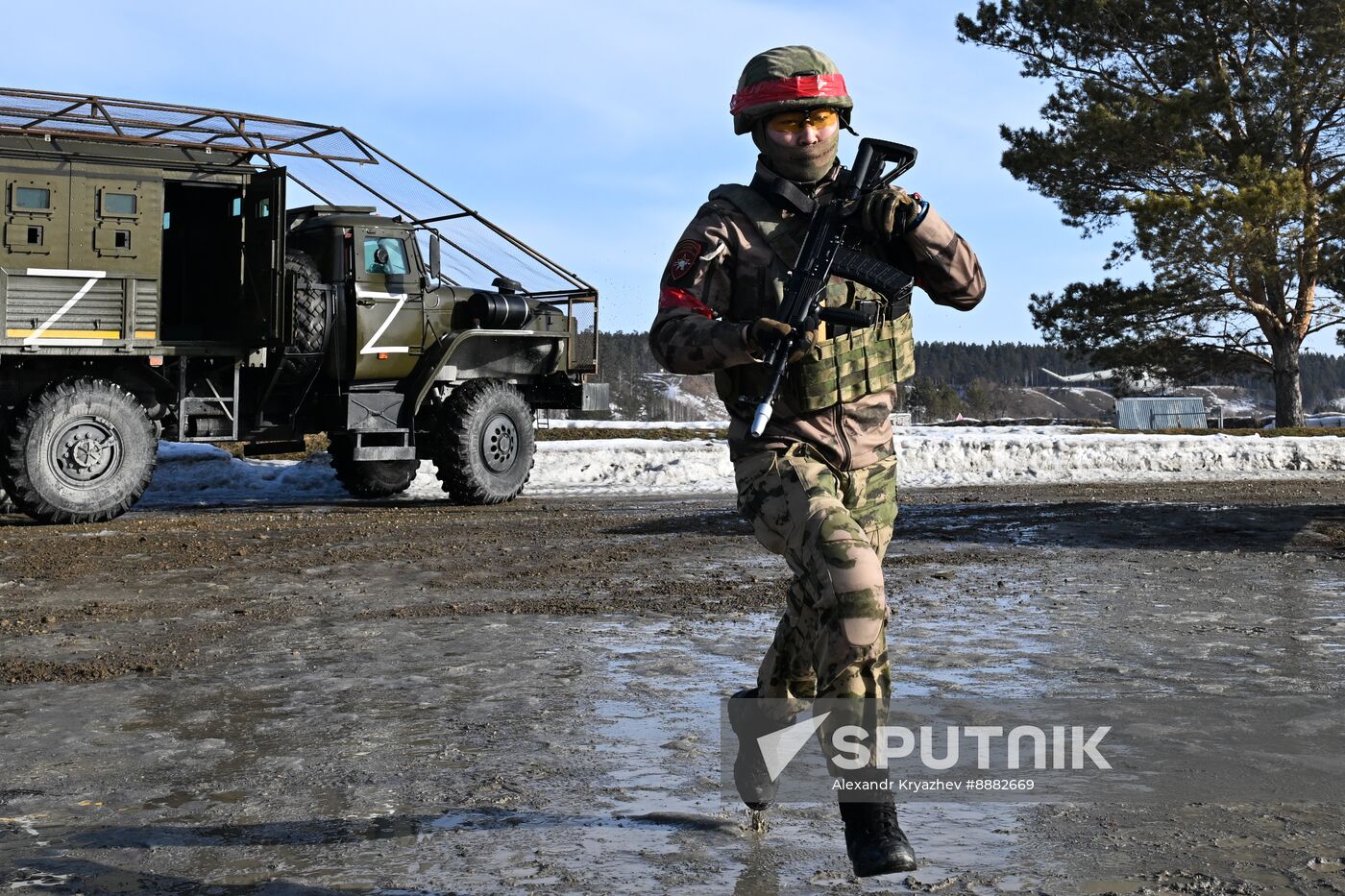 Russia National Guard Cadets Training