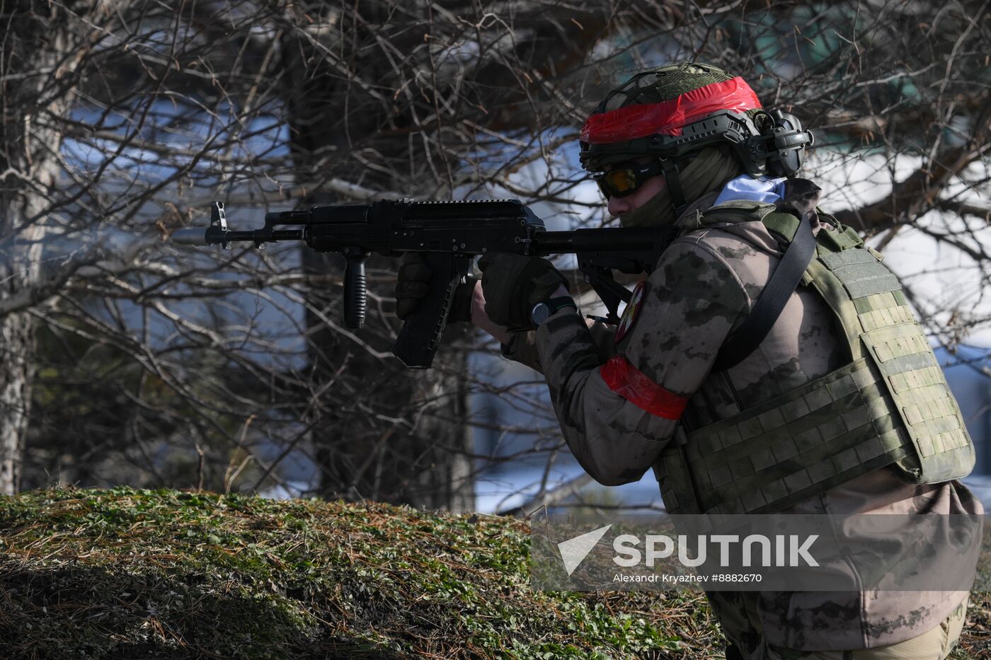 Russia National Guard Cadets Training