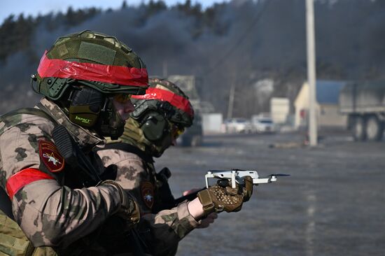 Russia National Guard Cadets Training
